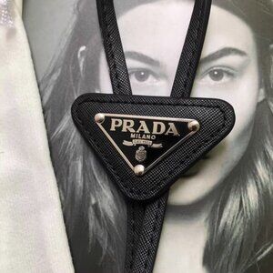 Prada Saffiano Leather Bolo Tie-Comes with a free gift box!🎁🎁